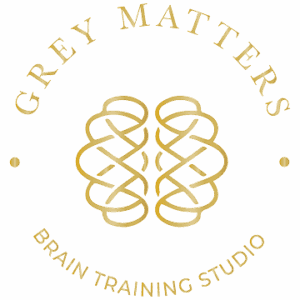 grey matters logo in gold