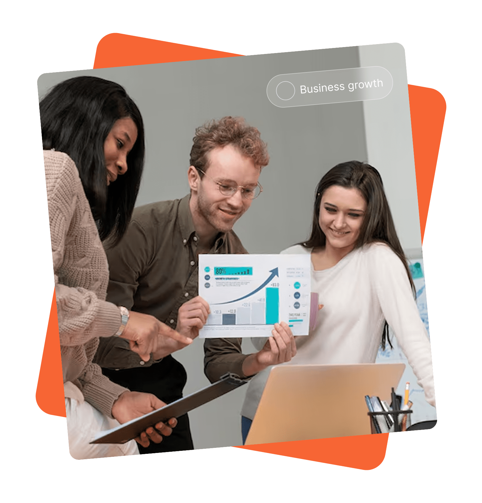 presenting business growth statistics
